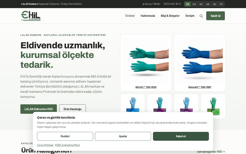 Ehil İş Güvenliği web sitesi