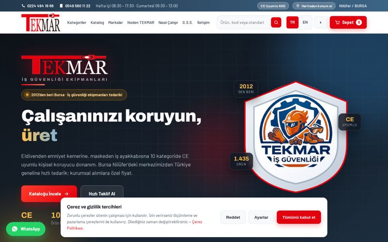 Tekmar İş Güvenliği web sitesi